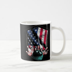 Caneca De Café Vintage Boliche American Flag Boliche