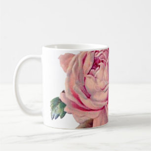 Caneca De Café Vintage bonito rosa, ilustração decorativa