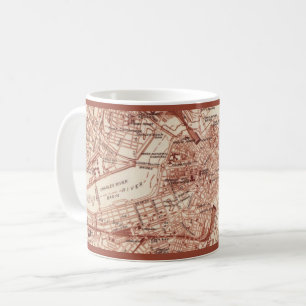 Caneca De Café Vintage Boston Map Mug