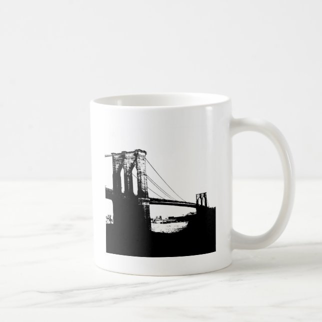 Caneca De Café Vintage Brooklyn Bridge (Direita)
