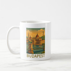 Caneca De Café Vintage Budapest Hungria Viagem Art Impressão