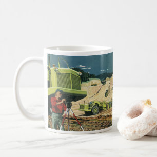 Caneca De Café Vintage Business, Local de Construção com Inspetor