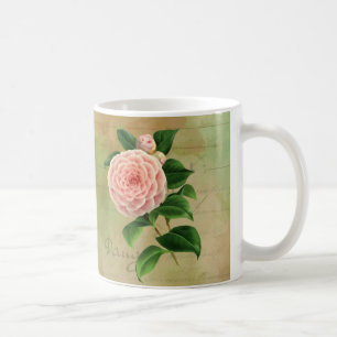 Caneca De Café Vintage Camellia Botânica Francesa