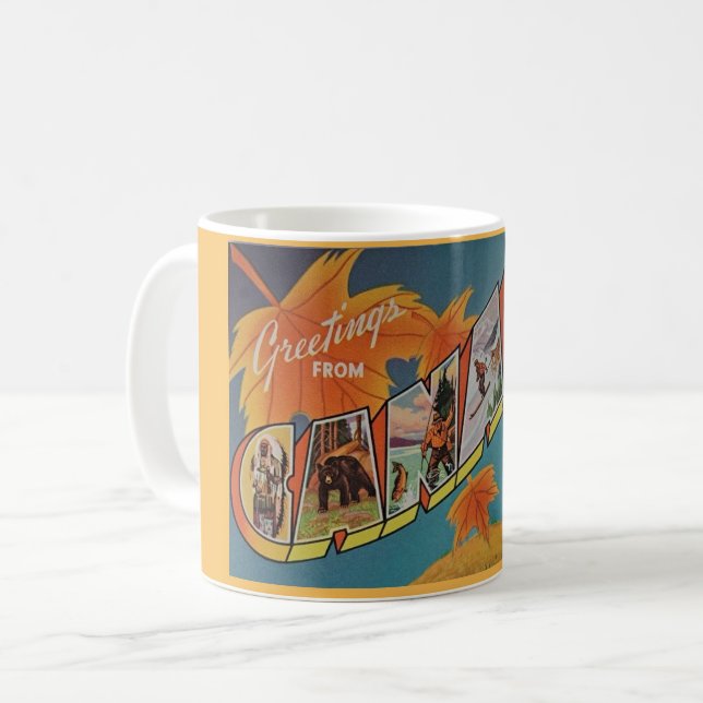 Caneca De Café Vintage Canada Mug (Frente Esquerda)