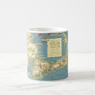 Caneca De Café Vintage Cape Cod Mapa (1940)