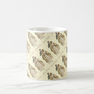 Caneca De Café Vintage Casal Vitoriano Mug Natal Vitoriano