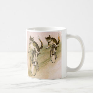 Caneca De Café Vintage Cats on Bikes