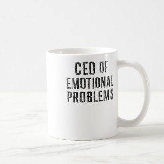 Caneca De Café Vintage Ceo Of Emotional Problems Sticker