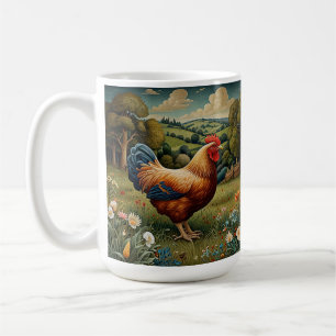 Caneca De Café Vintage chic boho pasto de galinha