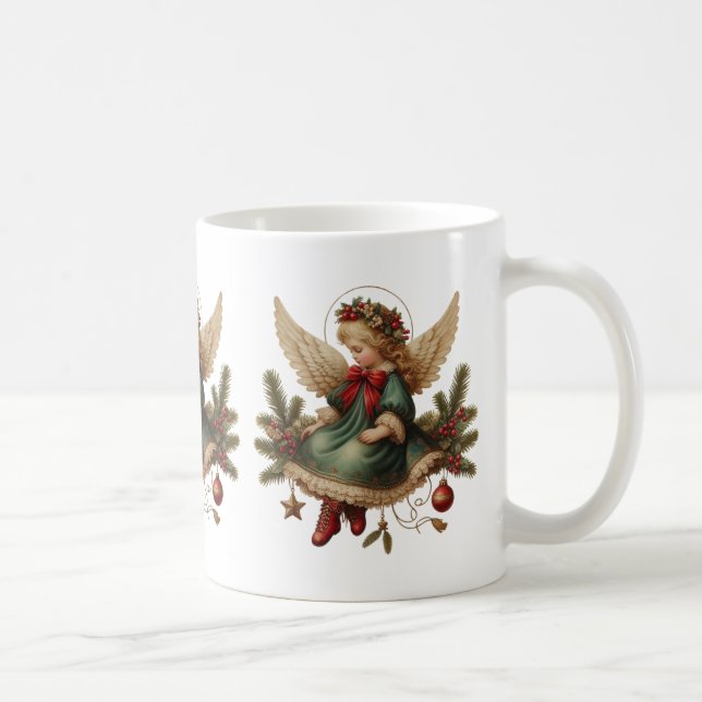 Caneca De Café Vintage Christmas Angel Coffee Mug (Direita)