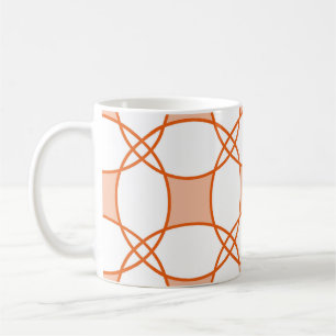 Caneca De Café Vintage Circles Art: Padrão Geométrico Sem Olhos