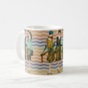 Caneca De Café Vintage Classy Woman Art Nouveau