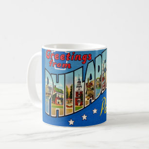Caneca De Café Vintage Colorful Philadelphia