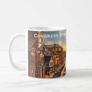 Caneca De Café Vintage Congress Street, Portsmouth, NH Photo