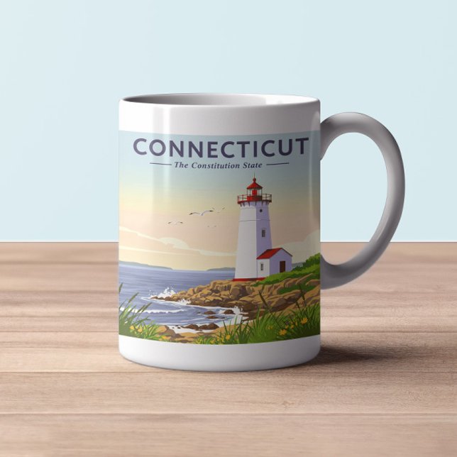 Caneca De Café Vintage Connecticut (Criador carregado)