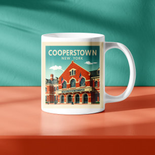 Caneca De Café Vintage Cooperstown New York