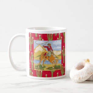 Caneca De Café Vintage Cowboy Ocidental Rodeo Wild West