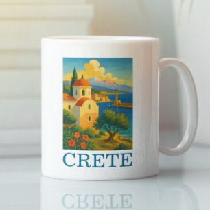 Caneca De Café Vintage Crete Grécia