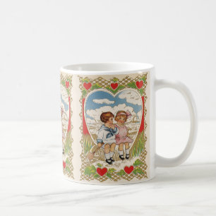 Caneca De Café Vintage Crianças Dias de os namorados Vitorianas n