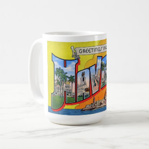 Caneca De Café Vintage Cuba Viagem - Saudações De Havana