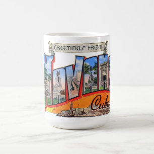 Caneca De Café Vintage Cuba Viagem - Saudações De Havana