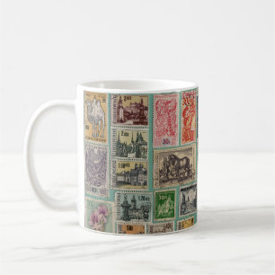 Caneca De Café Vintage Czech stamps copyright free