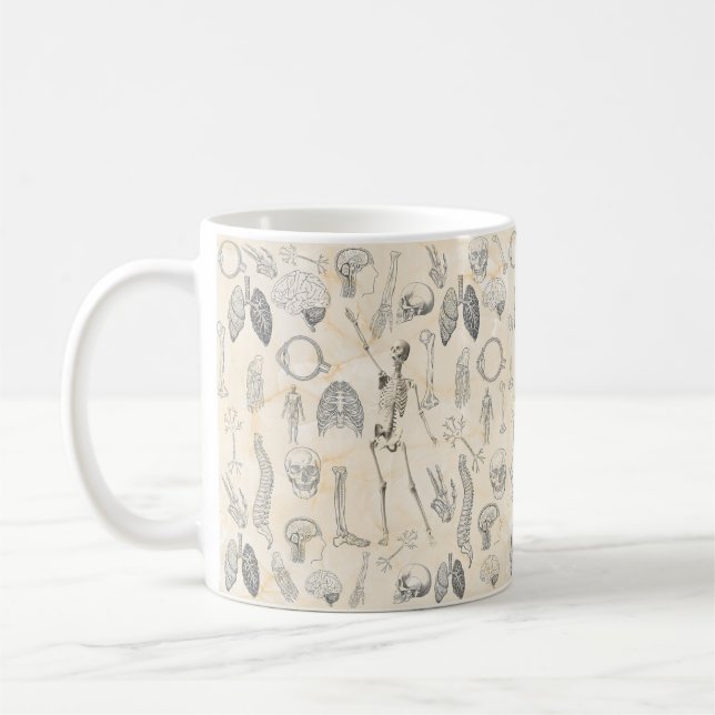 Caneca De Café Vintage da Anatomia Humana (Esquerda)