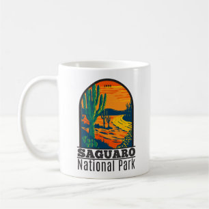 Caneca De Café Vintage da Arizona do Parque Nacional do Saguaro