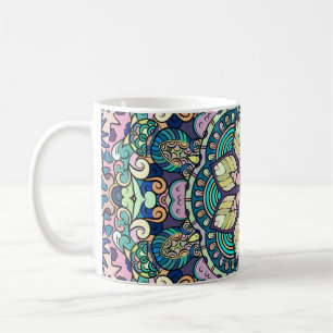 Caneca De Café Vintage Damask: Padrão Elegante Sem Olho