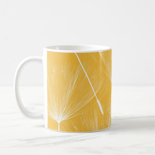 Caneca De Café Vintage Dandelions: Padrão Invisível (Esquerda)