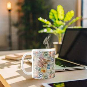 Caneca De Café Vintage de carimbos de passaporte