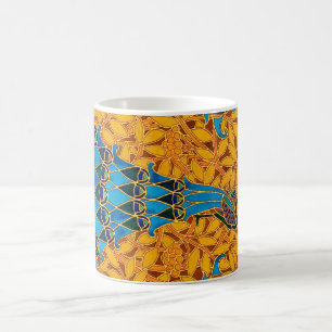 Caneca De Café Vintage Decorative Art Nouveau Peacocks and Tree