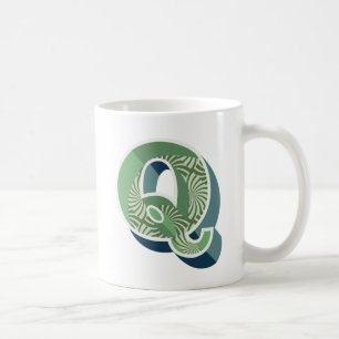 Caneca De Café Vintage Design Monograma Q Mug inicial de café