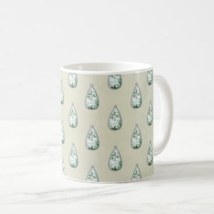 Caneca De Café Vintage diamond teal rhinestones padrão vitorioso