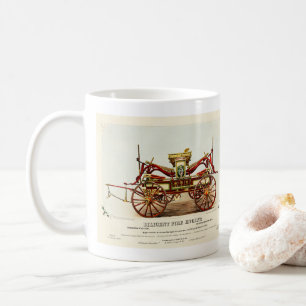 Caneca De Café Vintage Diligent Fire Engine, 1852, Restaurado