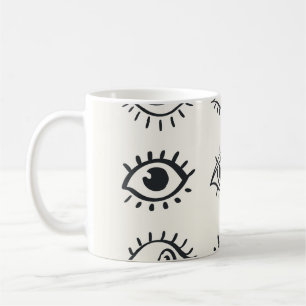 Caneca De Café Vintage Doodles Olhos: Desenhos da Tendência