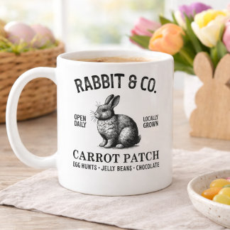 Caneca De Café Vintage Easter Rabbit 