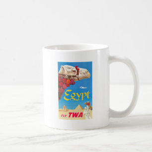 Caneca De Café Vintage Egito Air Viagem Advertisement