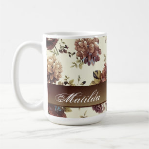 Caneca De Café Vintage Elegant Floral Personalizado