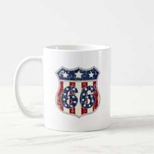 Caneca de Café Vintage Escudo da Rota 66 Patrimôni