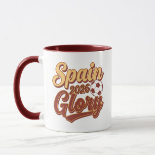 Caneca de Café Vintage Espanha 2026 Glória no Fute