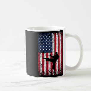 Caneca De Café Vintage Estados Unidos Bandeira Americana Karate 4