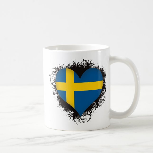 Caneca De Café Vintage eu amo a suecia (Direita)