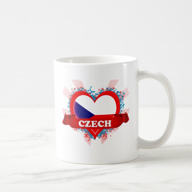 Caneca De Café Vintage eu amo checo (Direita)