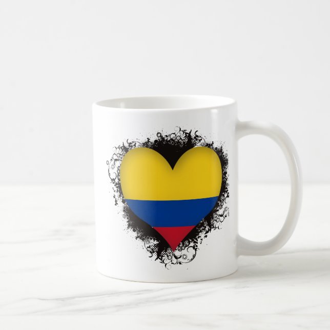 Caneca De Café Vintage eu amo Colômbia (Direita)