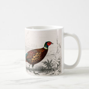 Caneca De Café Vintage faisões ilustradas