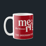 Caneca De Café Vintage Felry Christmas Solteiro Photo<br><div class="desc">vintage colorido feliz natal familia nome do ano de natal solteiro foto</div>