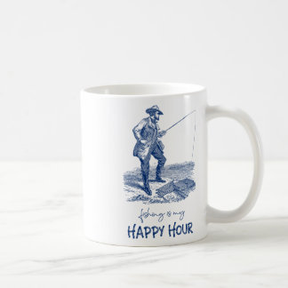 Caneca De Café Vintage Fishing Is My Happy Hour For Anglers 