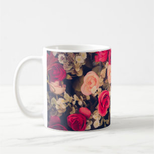 Caneca De Café Vintage Fllowersflower, vintage, floral, mãe, da