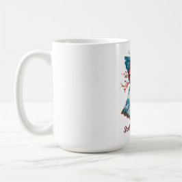Caneca De Café Vintage Floral Angel with Holiday Ribbon Wings